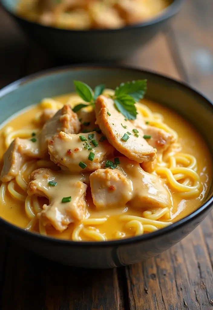 25 Cheesy Ramen Recipes You Didn’t Know You Needed 92 25 Cheesy Ramen Recipes You Didn’t Know You Needed - 20. Cheesy Chicken Alfredo Ramen
