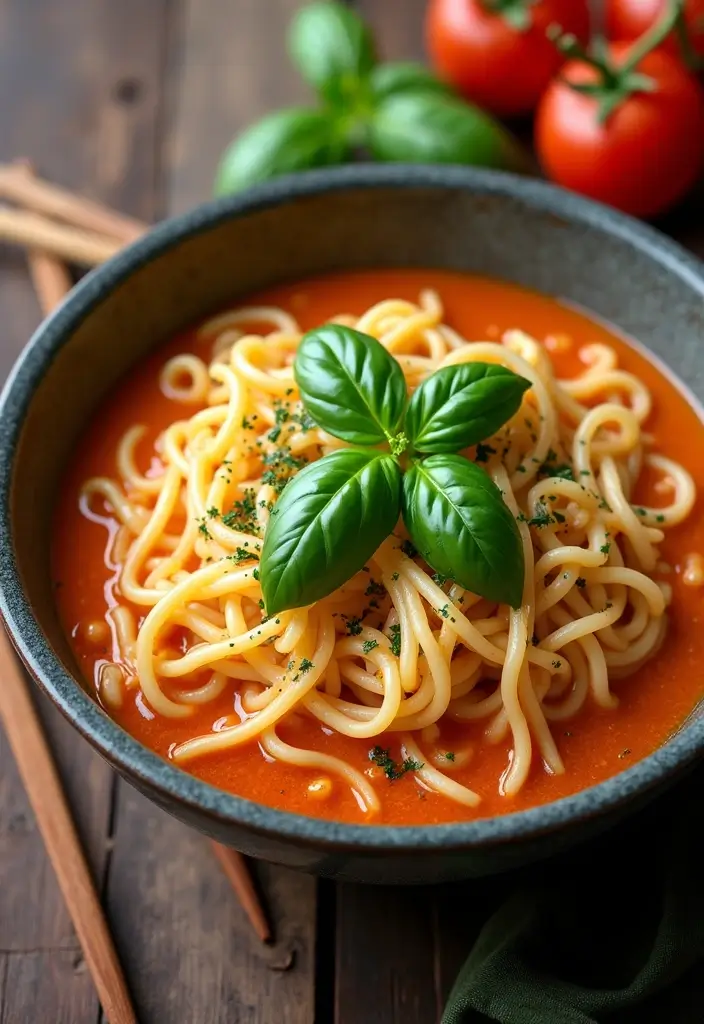 25 Cheesy Ramen Recipes You Didn’t Know You Needed 30 25 Cheesy Ramen Recipes You Didn’t Know You Needed - 6. Tomato Basil Cheesy Ramen