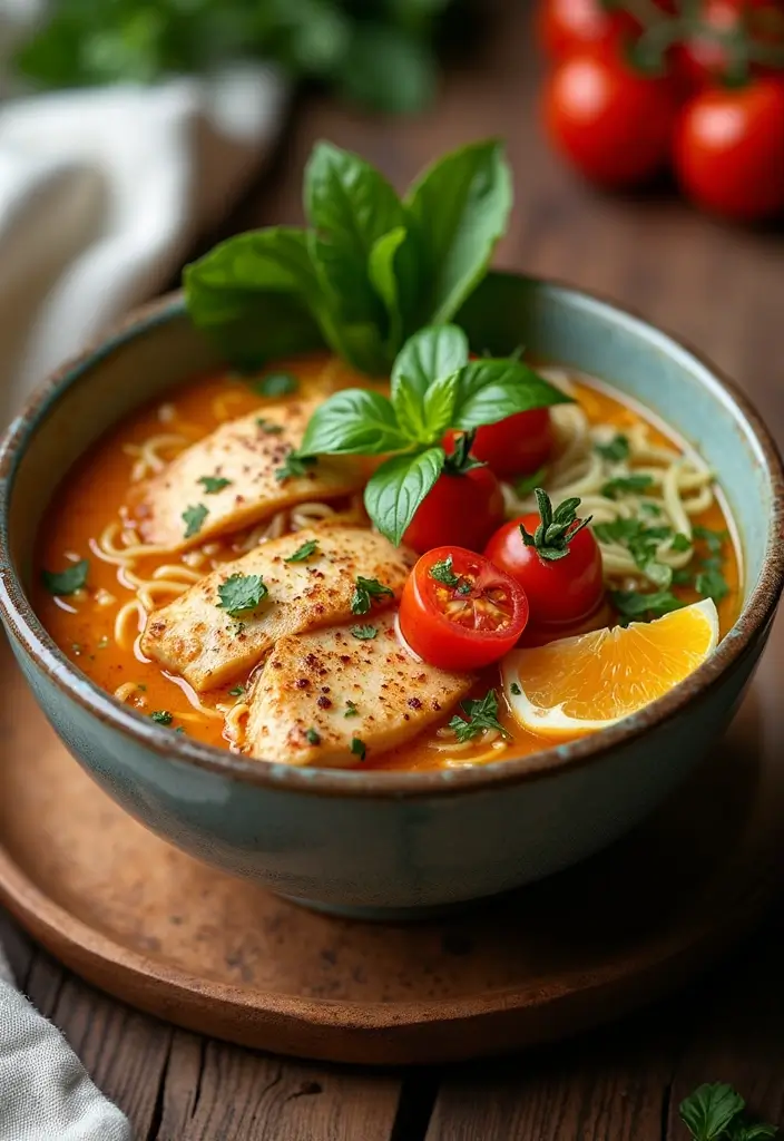 25 Chicken Ramen Recipes with Boiled Egg Perfection - 15. Italian Herb Chicken Ramen