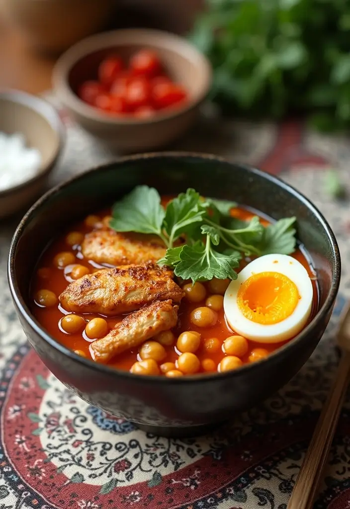 25 Chicken Ramen Recipes with Boiled Egg Perfection - 16. Moroccan Spiced Chicken Ramen