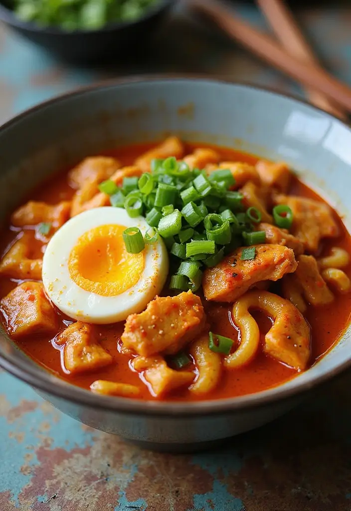 25 Chicken Ramen Recipes with Boiled Egg Perfection - 23. Kimchi Chicken Ramen