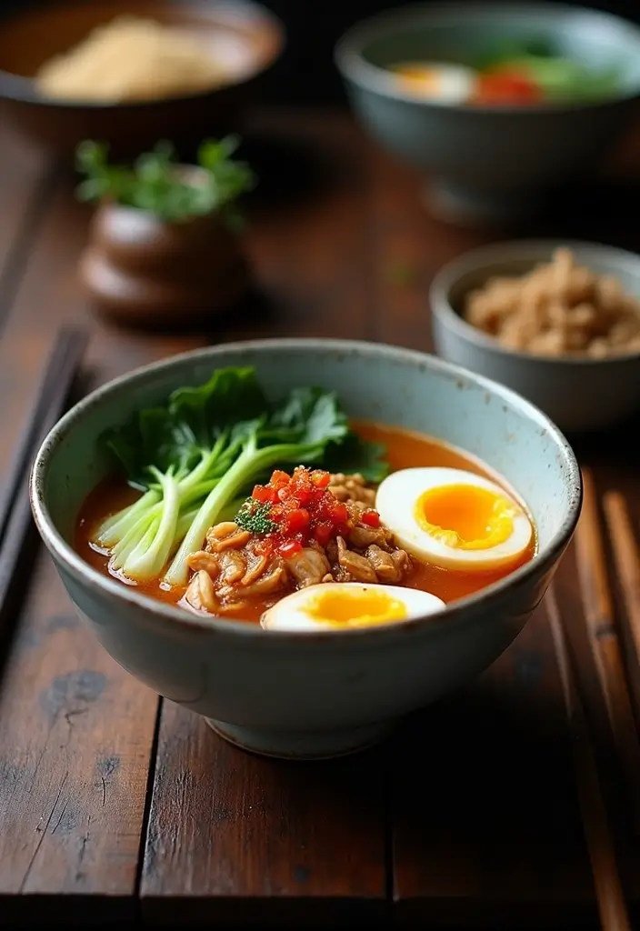 25 Chicken Ramen Recipes with Boiled Egg Perfection - 3. Miso Chicken Ramen with Bok Choy