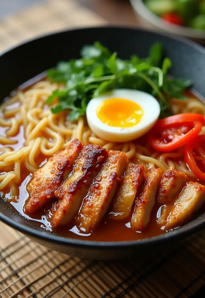 25 Chicken Ramen Recipes with Boiled Egg Perfection - 7. Teriyaki Chicken Ramen with Vegetables