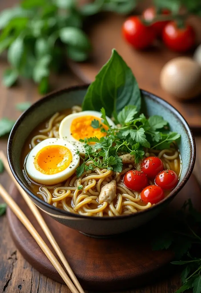 25 Chicken Ramen Recipes with Boiled Egg Perfection - 8. Pesto Chicken Ramen