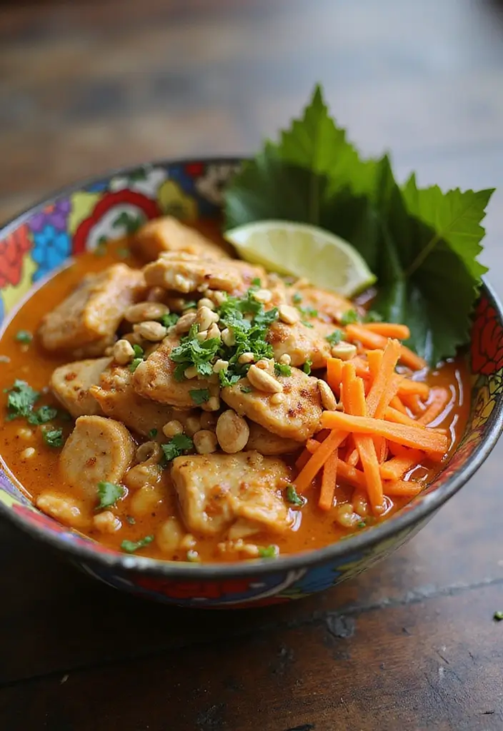 25 Chicken Ramen Recipes with Boiled Egg Perfection - 9. Thai Peanut Chicken Ramen
