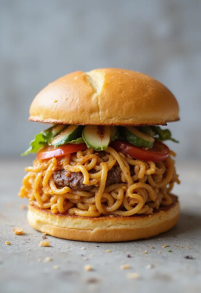 25+ Costco Ramen Noodle Recipes Busy People Swear By - 17. Ramen Burger
