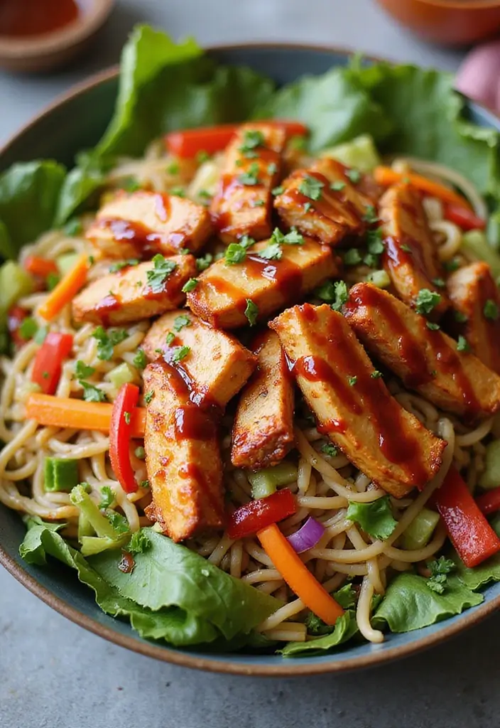 25+ Costco Ramen Noodle Recipes Busy People Swear By - 3. BBQ Chicken Ramen Salad