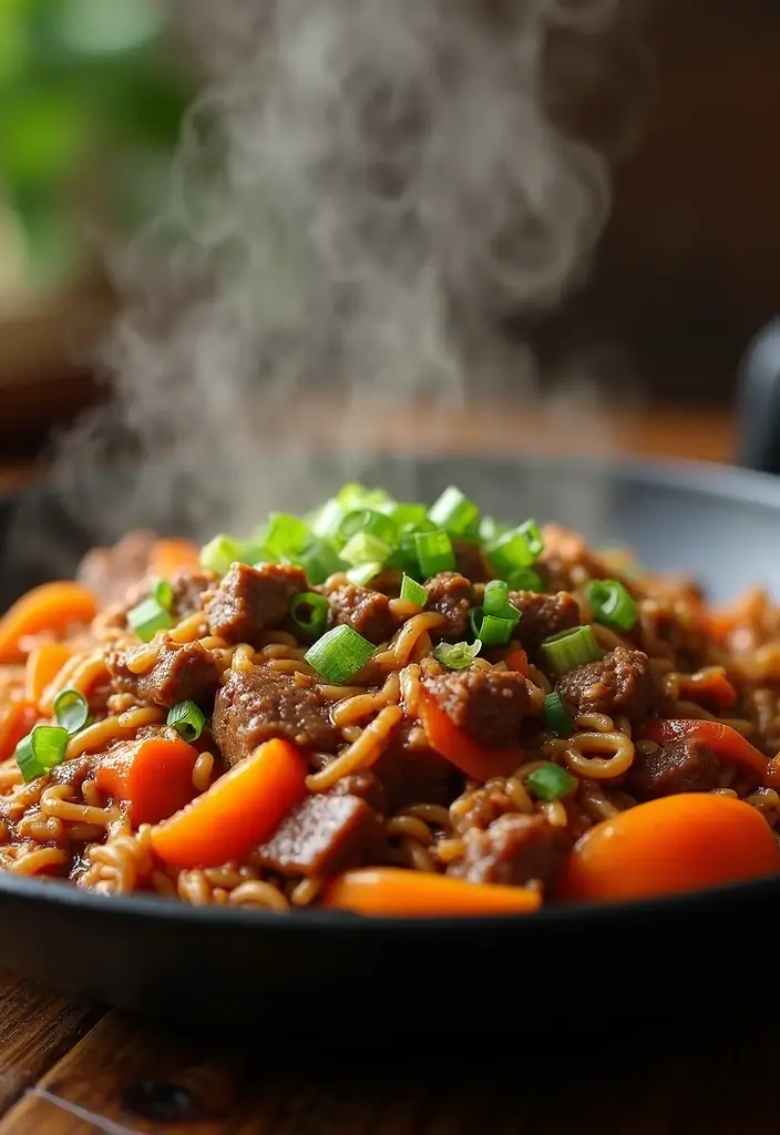 25 Ground Beef Ramen Skillet Recipes from 12 Tomatoes 1 25 Ground Beef Ramen Skillet Recipes from 12 Tomatoes - 1. Classic Beef and Ramen Skillet