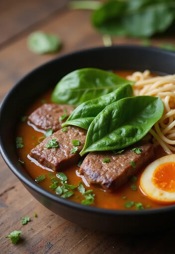 25 Ground Beef Ramen Skillet Recipes from 12 Tomatoes 75 25 Ground Beef Ramen Skillet Recipes from 12 Tomatoes - 15. Beef Ramen with Spinach