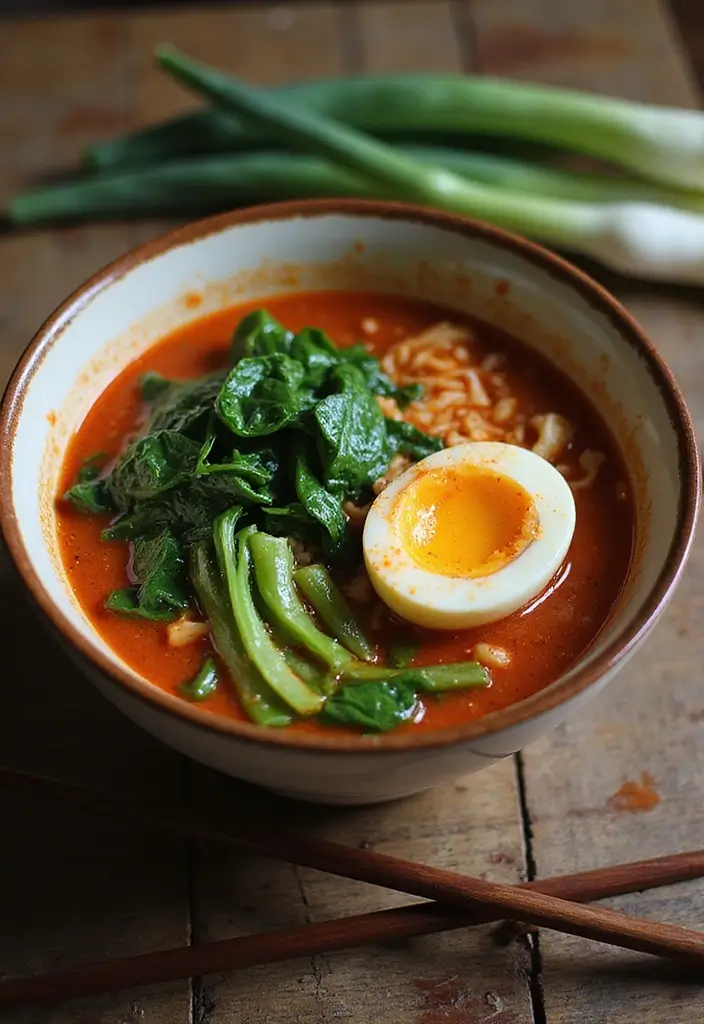 25+ Healthy Instant Ramen Recipes That Taste Homemade 1 25+ Healthy Instant Ramen Recipes That Taste Homemade - 1. Spicy Miso Ramen with Spinach