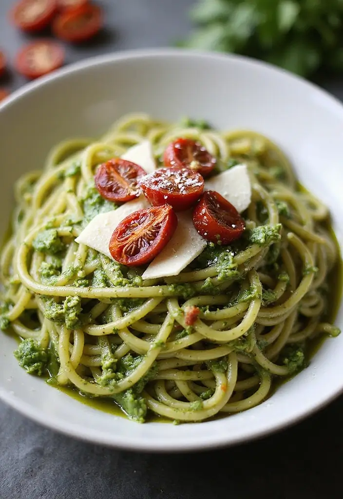 25+ Healthy Instant Ramen Recipes That Taste Homemade 83 25+ Healthy Instant Ramen Recipes That Taste Homemade - 17. Pesto Ramen with Sun-Dried Tomatoes
