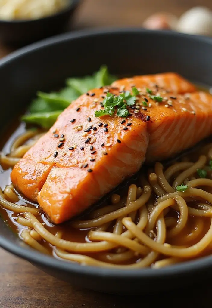 25 Pescatarian Ramen Recipes Full of Fresh Seafood Flavor 131 25 Pescatarian Ramen Recipes Full of Fresh Seafood Flavor - 25. Ginger-Sesame Salmon Ramen