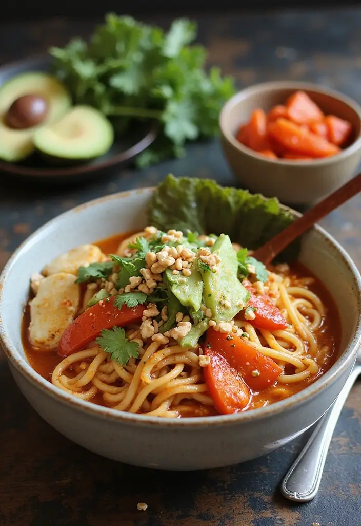 25 Ramen Noodle Recipes Inspired by Half Baked Harvest 4 25 Ramen Noodle Recipes Inspired by Half Baked Harvest - 2. Spicy Peanut Ramen with Crunchy Vegetables