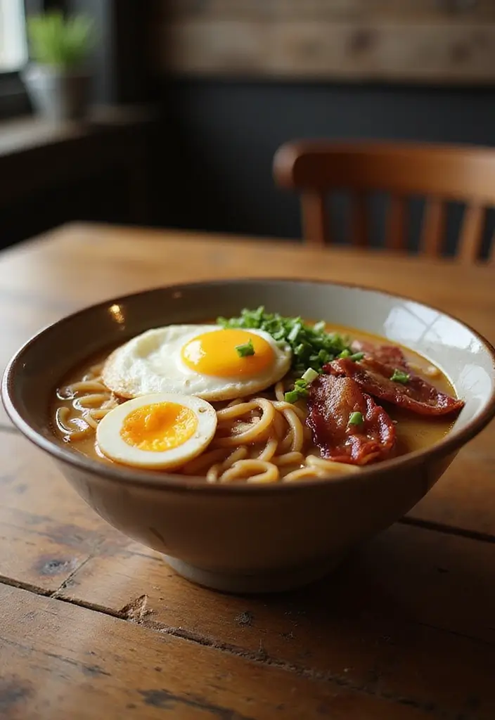 25 Ramen Noodle Recipes with Egg for Extra Protein and Creaminess 60 25 Ramen Noodle Recipes with Egg for Extra Protein and Creaminess - 10. Bacon Ramen with Egg