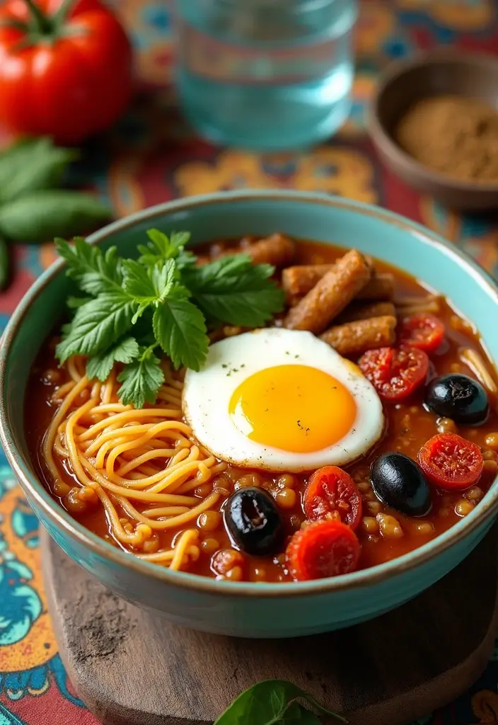 25 Ramen Noodle Recipes with Egg for Extra Protein and Creaminess 85 25 Ramen Noodle Recipes with Egg for Extra Protein and Creaminess - 15. Mediterranean Ramen with Egg