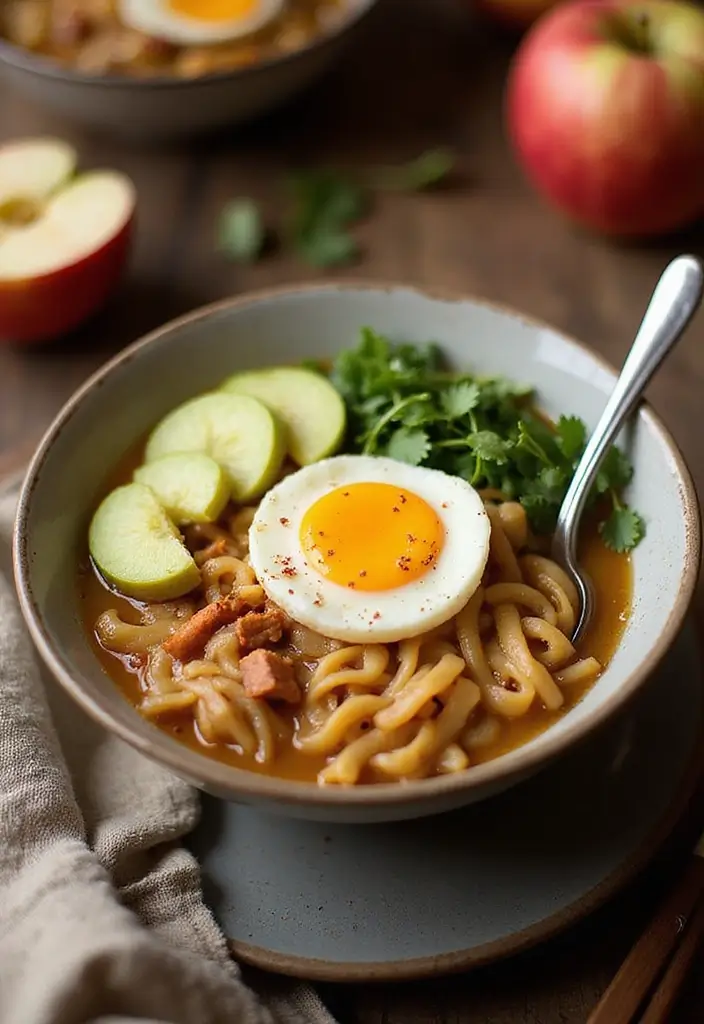 25 Ramen Noodle Recipes with Egg for Extra Protein and Creaminess 141 25 Ramen Noodle Recipes with Egg for Extra Protein and Creaminess - 25. Apple Cider Ramen with Egg
