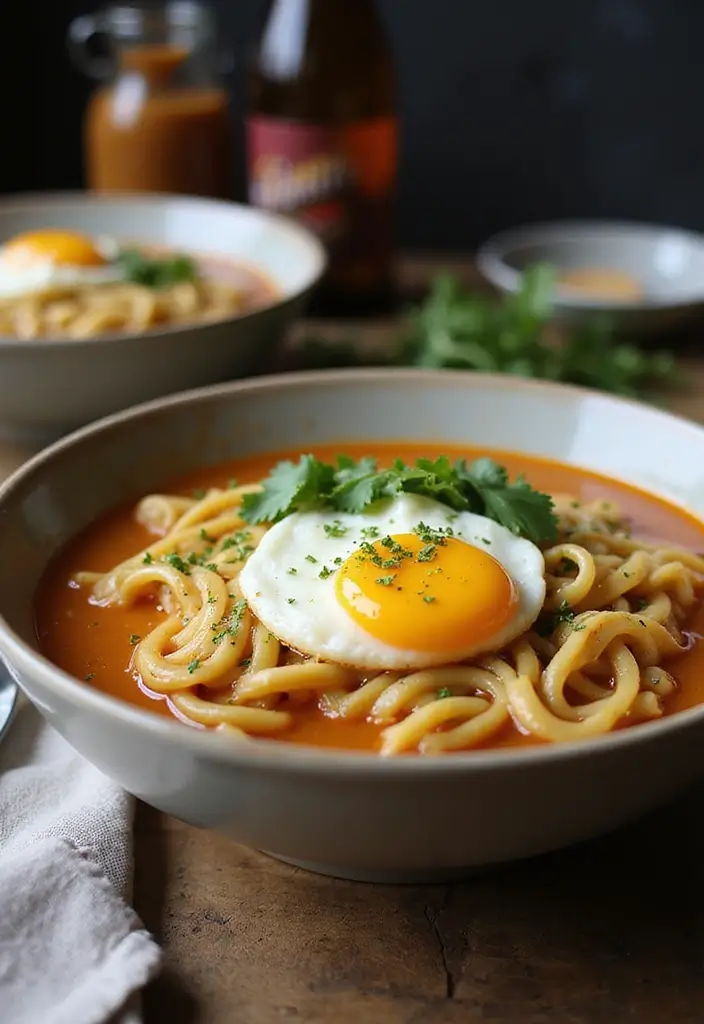 25 Ramen Noodle Recipes with Egg for Extra Protein and Creaminess 20 25 Ramen Noodle Recipes with Egg for Extra Protein and Creaminess - 4. Garlic Butter Ramen with Poached Egg