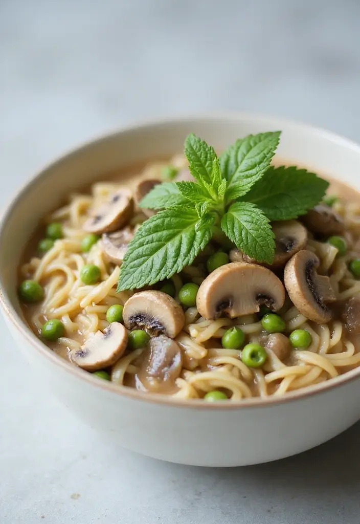25 Ramen Recipes with Cream of Mushroom Comfort 56 25 Ramen Recipes with Cream of Mushroom Comfort - 10. Cream of Mushroom and Pea Ramen