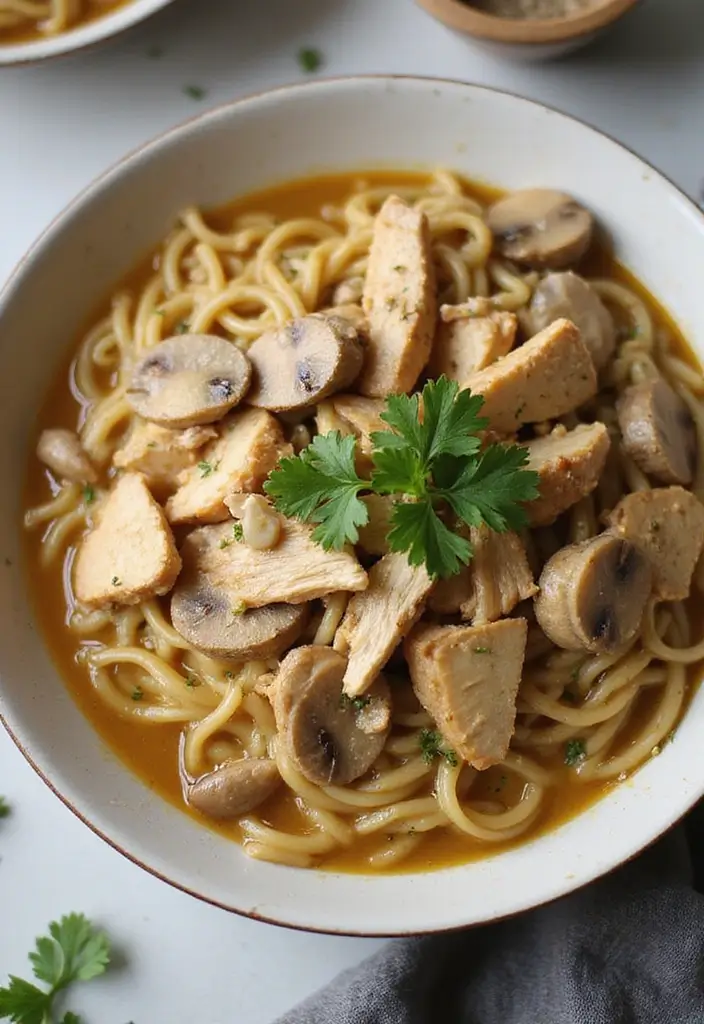 25 Ramen Recipes with Cream of Mushroom Comfort 71 25 Ramen Recipes with Cream of Mushroom Comfort - 13. Creamy Chicken and Mushroom Ramen