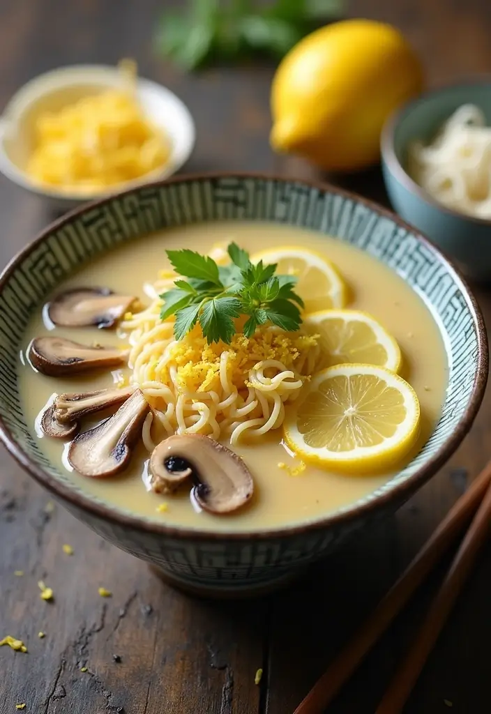 25 Ramen Recipes with Cream of Mushroom Comfort 104 25 Ramen Recipes with Cream of Mushroom Comfort - 18. Lemon and Cream of Mushroom Ramen
