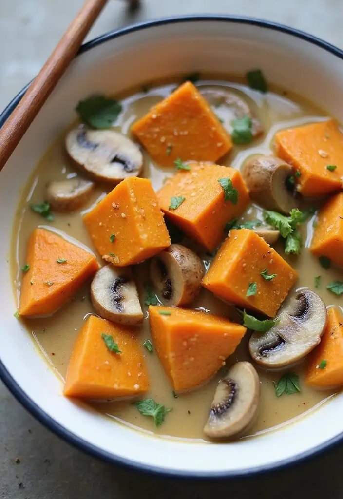 25 Ramen Recipes with Cream of Mushroom Comfort 109 25 Ramen Recipes with Cream of Mushroom Comfort - 19. Cream of Mushroom and Sweet Potato Ramen