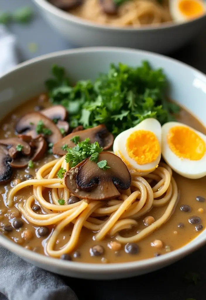 25 Ramen Recipes with Cream of Mushroom Comfort 119 25 Ramen Recipes with Cream of Mushroom Comfort - 21. Cream of Mushroom and Lentil Ramen