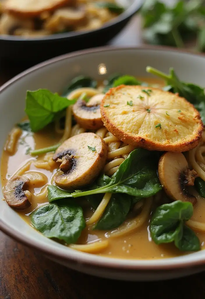 25 Ramen Recipes with Cream of Mushroom Comfort 15 25 Ramen Recipes with Cream of Mushroom Comfort - 3. Creamy Garlic Mushroom Ramen