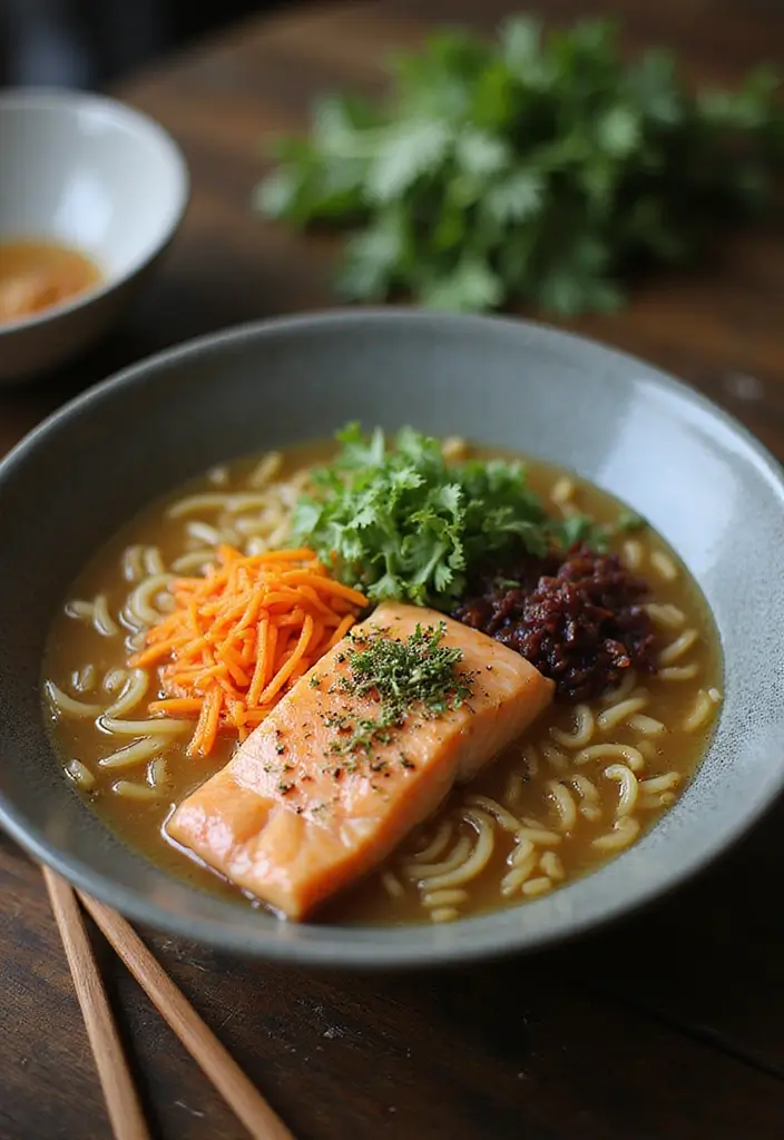 25 Salmon Ramen Recipes That Taste Restaurant-Worthy 130 25 Salmon Ramen Recipes That Taste Restaurant-Worthy - 24. Fragrant Herb Salmon Ramen