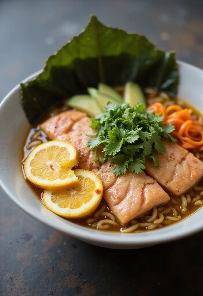 25 Salmon Ramen Recipes That Taste Restaurant-Worthy 135 25 Salmon Ramen Recipes That Taste Restaurant-Worthy - 25. Lemon Ginger Salmon Ramen
