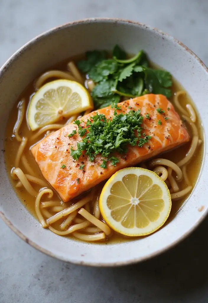 25 Salmon Ramen Recipes That Taste Restaurant-Worthy 15 25 Salmon Ramen Recipes That Taste Restaurant-Worthy - 3. Lemon Garlic Salmon Ramen