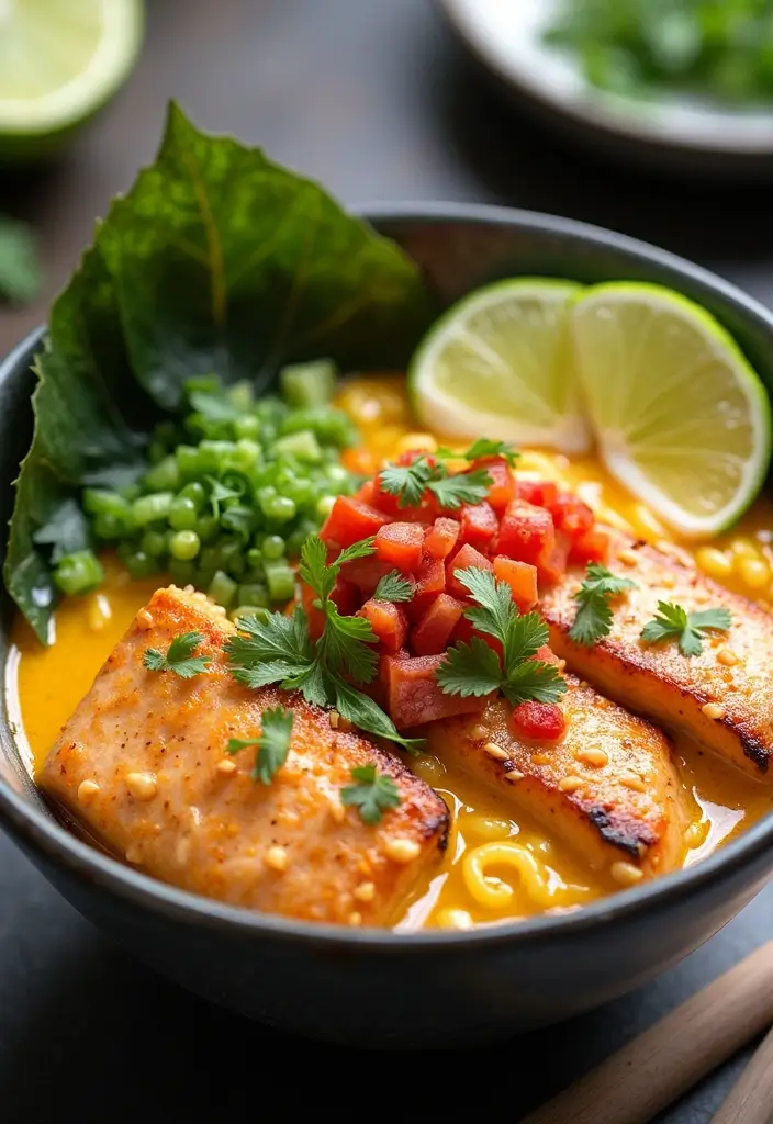 25 Salmon Ramen Recipes That Taste Restaurant-Worthy 22 25 Salmon Ramen Recipes That Taste Restaurant-Worthy - 4. Coconut Curry Salmon Ramen