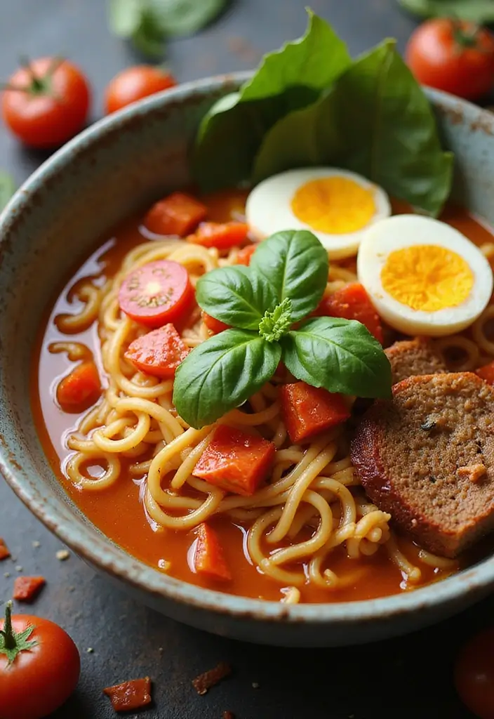 25 Top Ramen Recipes That Are Surprisingly Delicious - 13. Tomato Basil Ramen