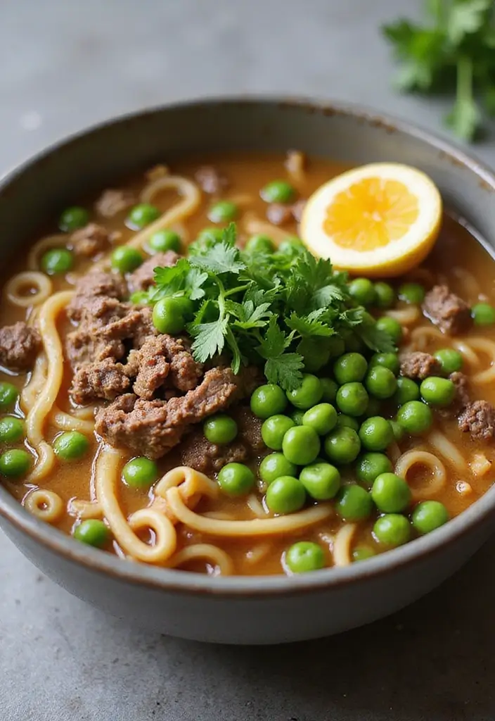 26 Beef Ramen Noodle Recipes for Instant Pot Lovers 45 26 Beef Ramen Noodle Recipes for Instant Pot Lovers - 11. Beef and Pea Ramen