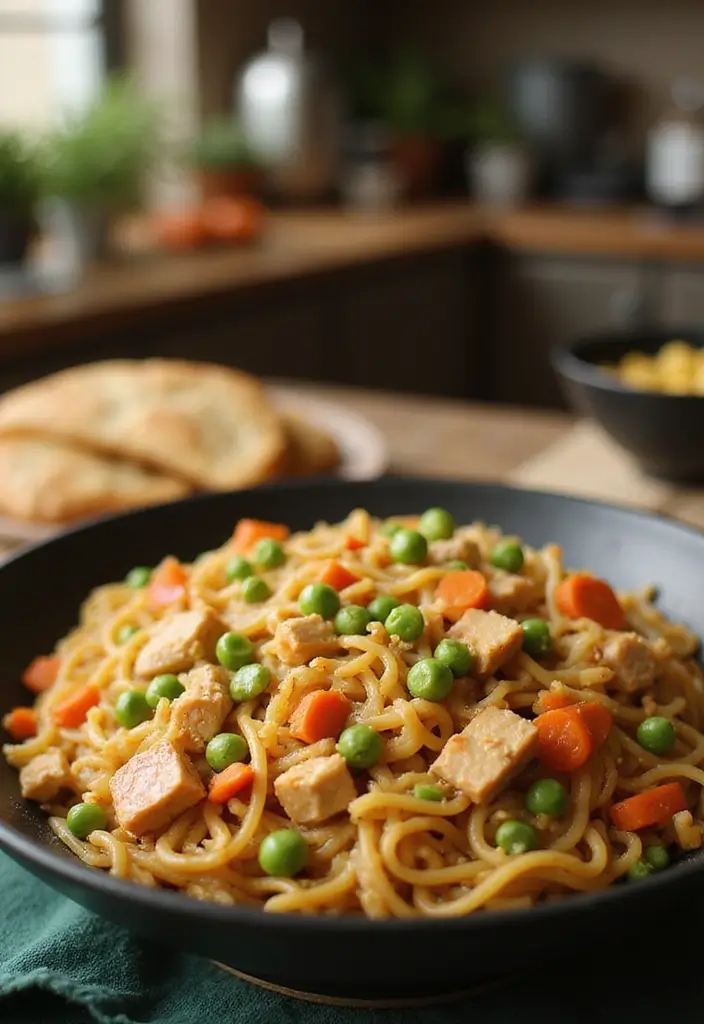 26 Chicken Ramen Noodle Casserole Recipes for Family Dinners 57 26 Chicken Ramen Noodle Casserole Recipes for Family Dinners - 11. Chicken Ramen Noodle Casserole with Peas and Carrots