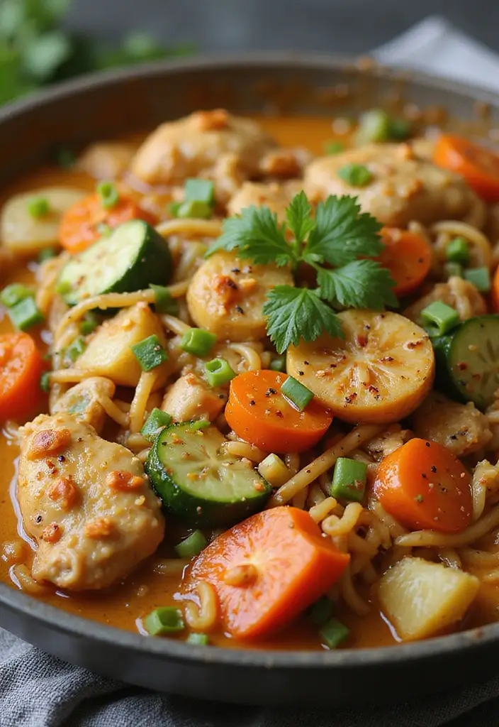 26 Chicken Ramen Noodle Casserole Recipes for Family Dinners 27 26 Chicken Ramen Noodle Casserole Recipes for Family Dinners - 5. One-Pot Chicken Ramen Casserole with Veggies