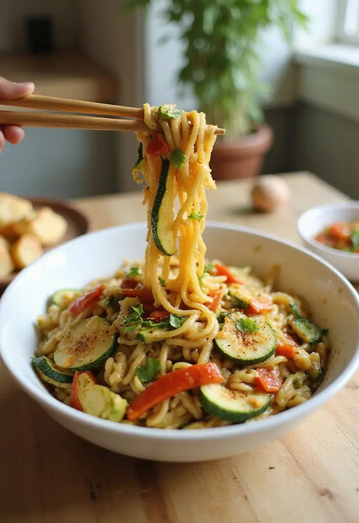 26 Rice Ramen Noodles Recipes for Light but Satisfying Meals 119 26 Rice Ramen Noodles Recipes for Light but Satisfying Meals - 25. Zucchini Noodle Rice Ramen Stir-Fry