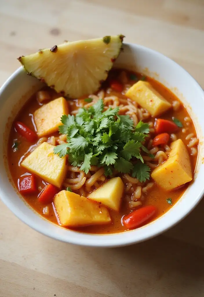 26 Spicy Ramen Recipes That Are Easy and Irresistible 38 26 Spicy Ramen Recipes That Are Easy and Irresistible - 8. Sweet and Spicy Pineapple Ramen