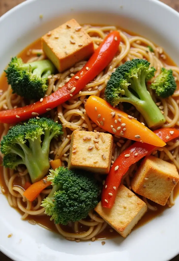 27 Cozy Vegan Winter Ramen Recipes to Keep You Warm and Full 18 27 Cozy Vegan Winter Ramen Recipes to Keep You Warm and Full - 4. Tofu & Vegetable Ramen Stir-Fry