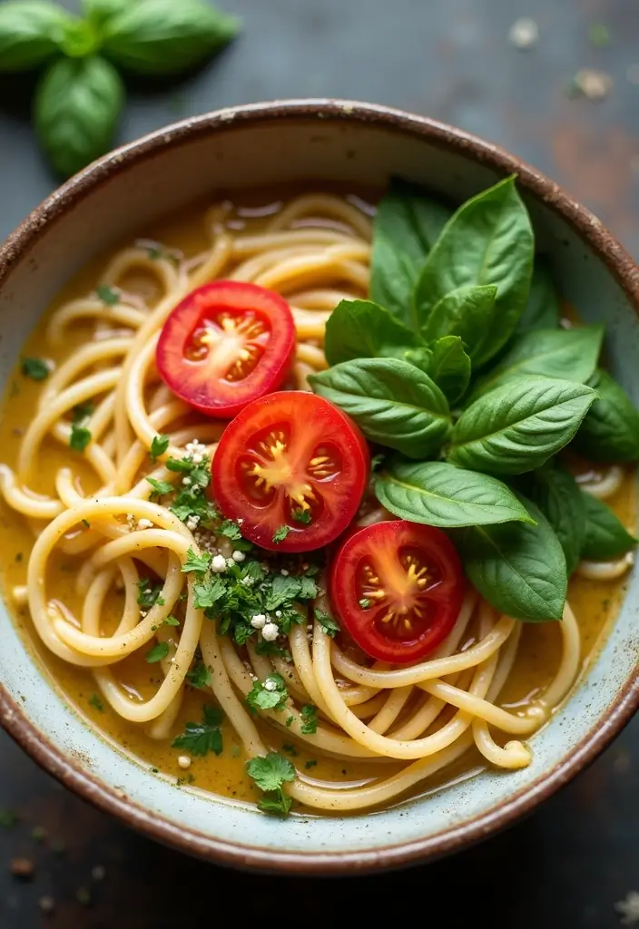 27 Creamy Ramen Noodle Recipes with Coconut Milk 139 27 Creamy Ramen Noodle Recipes with Coconut Milk - 27. Coconut Basil Pesto Ramen
