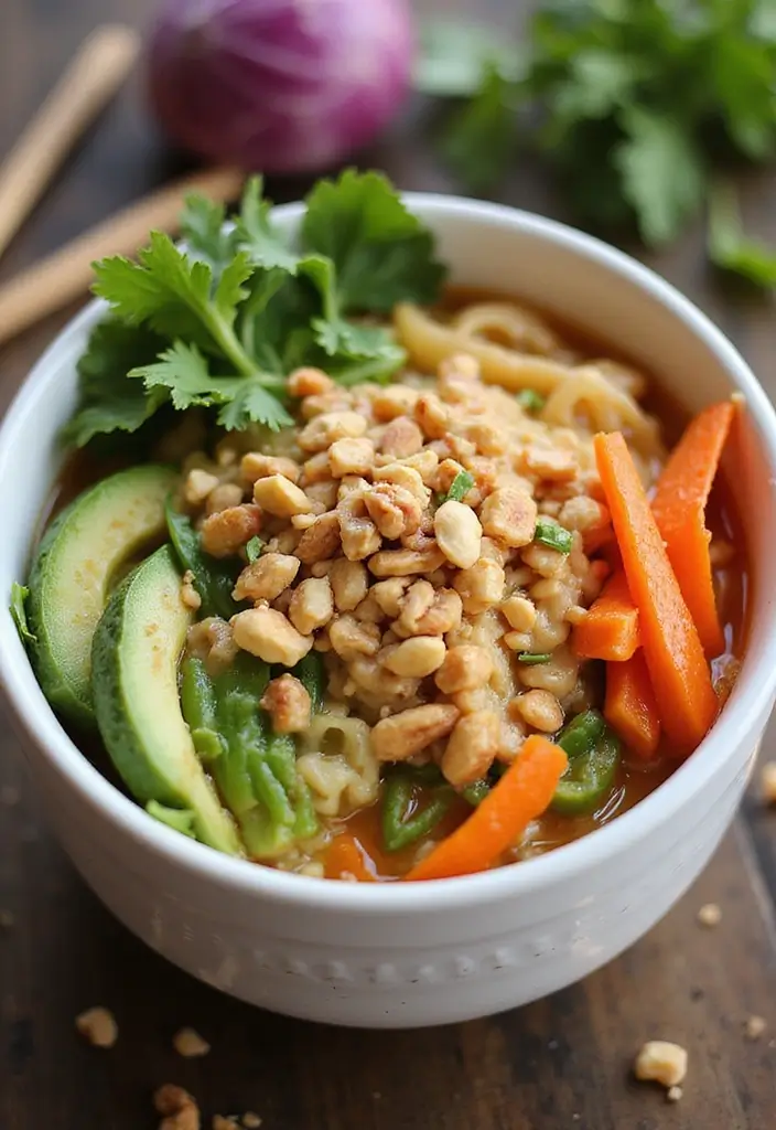 27 Creamy Ramen Noodle Recipes with Coconut Milk 14 27 Creamy Ramen Noodle Recipes with Coconut Milk - 4. Thai Peanut Coconut Ramen