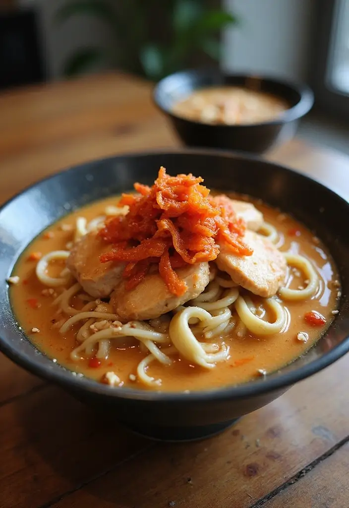 27 Korean Chicken Ramen Recipes Full of Bold Flavor 8 27 Korean Chicken Ramen Recipes Full of Bold Flavor - 2. Creamy Kimchi Chicken Ramen
