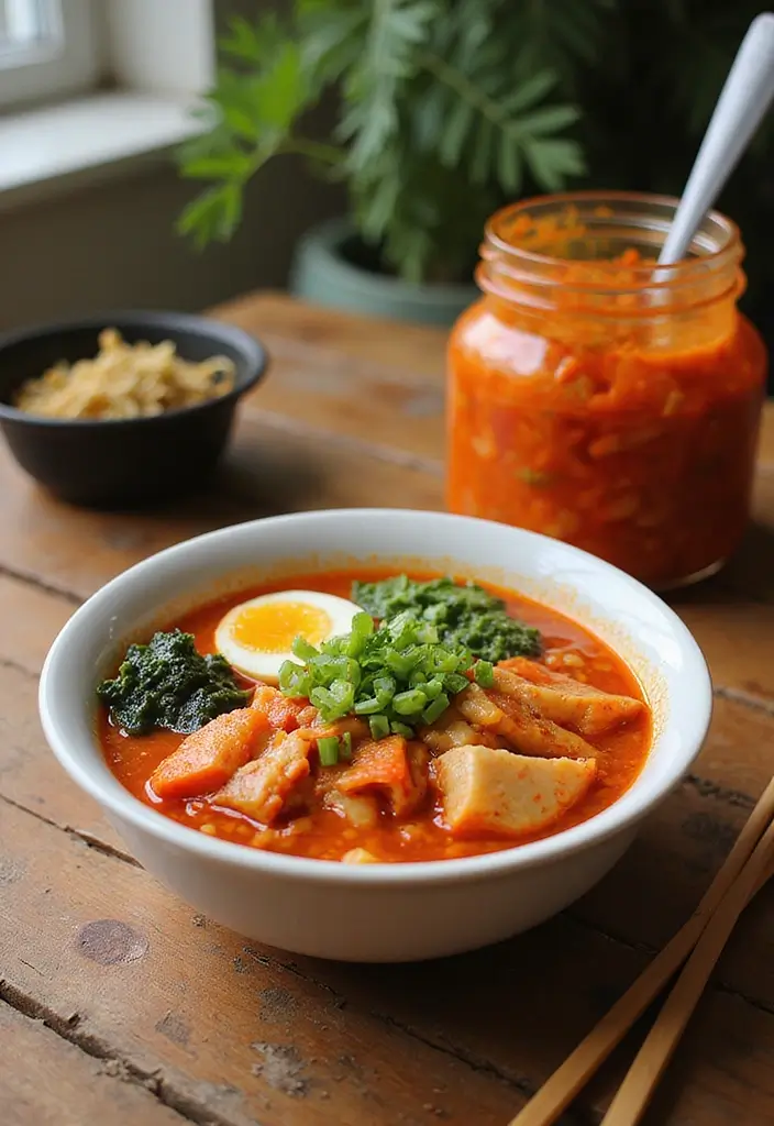 27 Quick Ramen Recipes College Students Can Make in a Dorm Room 8 27 Quick Ramen Recipes College Students Can Make in a Dorm Room - 2. Spicy Kimchi Ramen