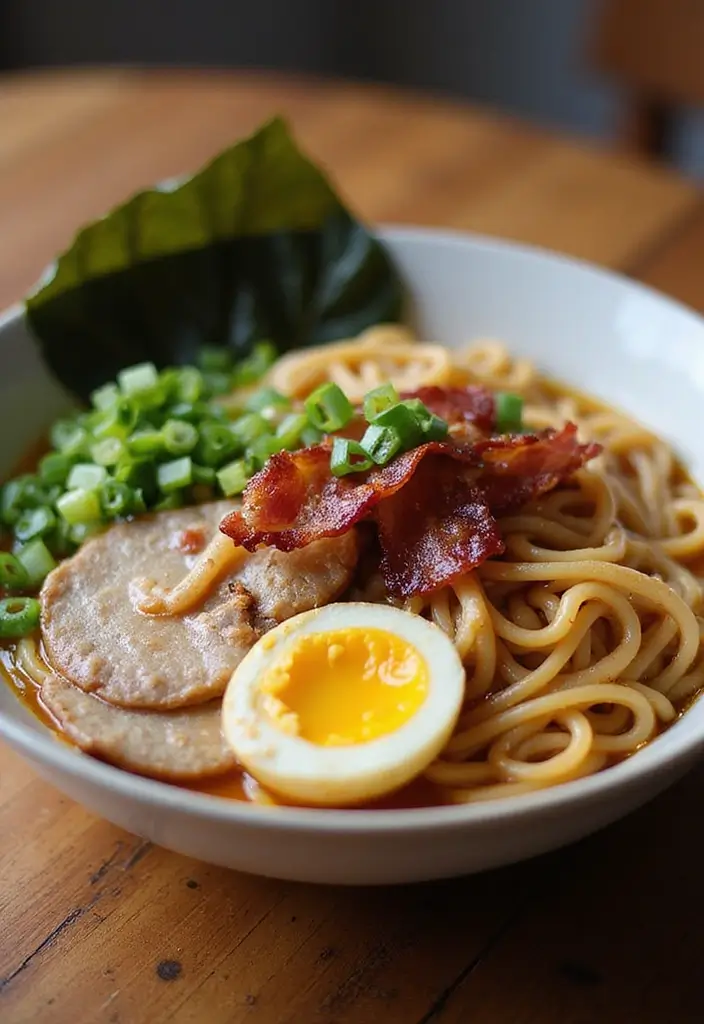 27 Quick Ramen Recipes College Students Can Make in a Dorm Room 37 27 Quick Ramen Recipes College Students Can Make in a Dorm Room - 9. Bacon and Egg Ramen