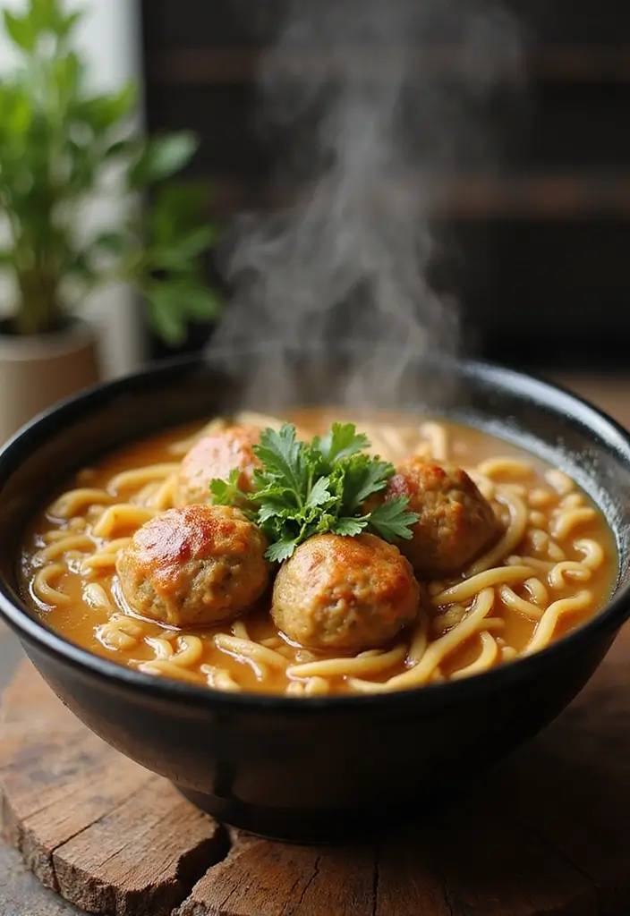 27 Top Ramen Recipes Perfect for Any Meal of the Day - 17. Ramen and Meatball Soup