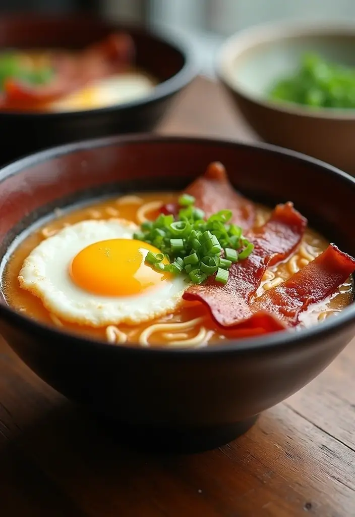 27 Top Ramen Recipes Perfect for Any Meal of the Day - 18. Bacon and Egg Ramen
