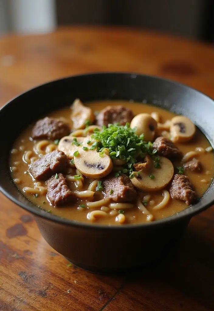 28 Creamy Ramen Noodle Recipes for Cozy Evenings 34 28 Creamy Ramen Noodle Recipes for Cozy Evenings - 6. Beef Stroganoff Ramen