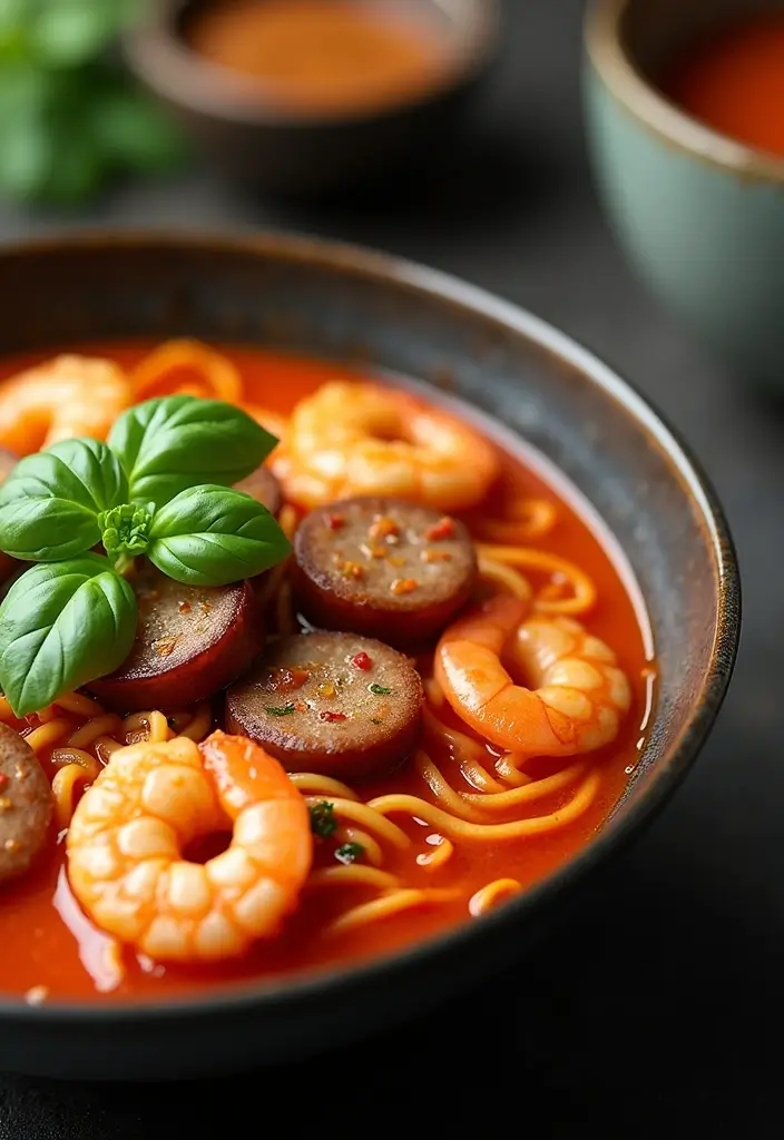 29 Shrimp and Sausage Ramen Recipes for Bold Flavor 76 29 Shrimp and Sausage Ramen Recipes for Bold Flavor - 14. Roasted Red Pepper Shrimp and Sausage Ramen