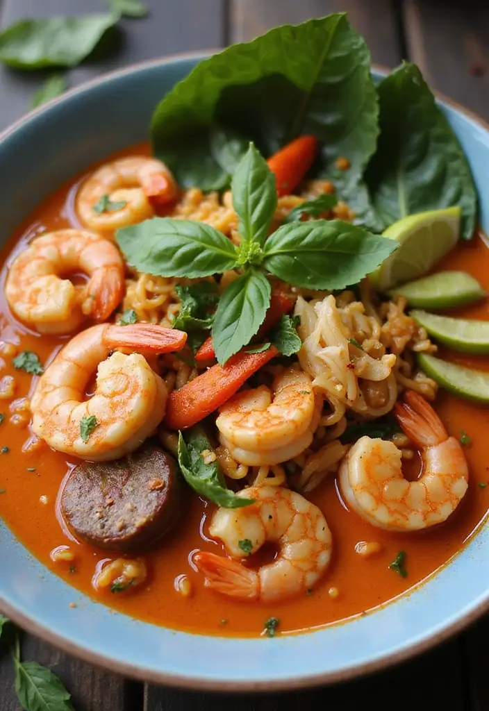 29 Shrimp and Sausage Ramen Recipes for Bold Flavor 148 29 Shrimp and Sausage Ramen Recipes for Bold Flavor - 26. Thai Red Curry Shrimp and Sausage Ramen