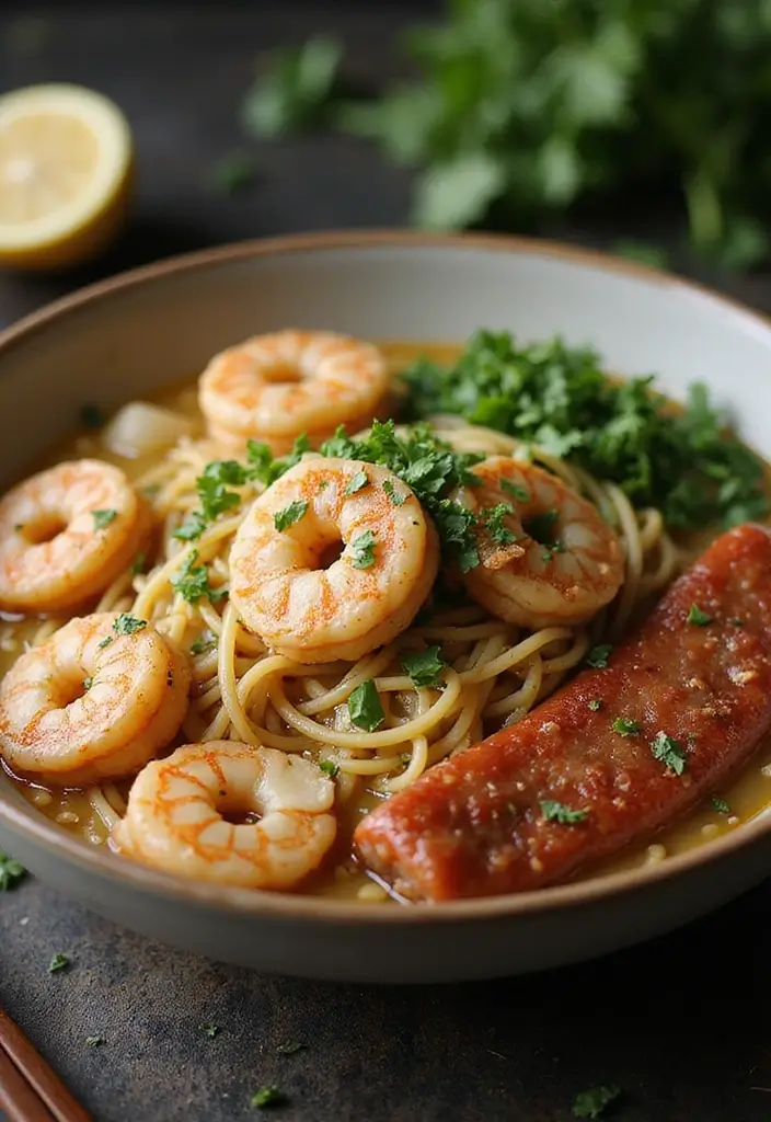 29 Shrimp and Sausage Ramen Recipes for Bold Flavor 167 29 Shrimp and Sausage Ramen Recipes for Bold Flavor - 29. Garlic Herb Shrimp and Sausage Ramen