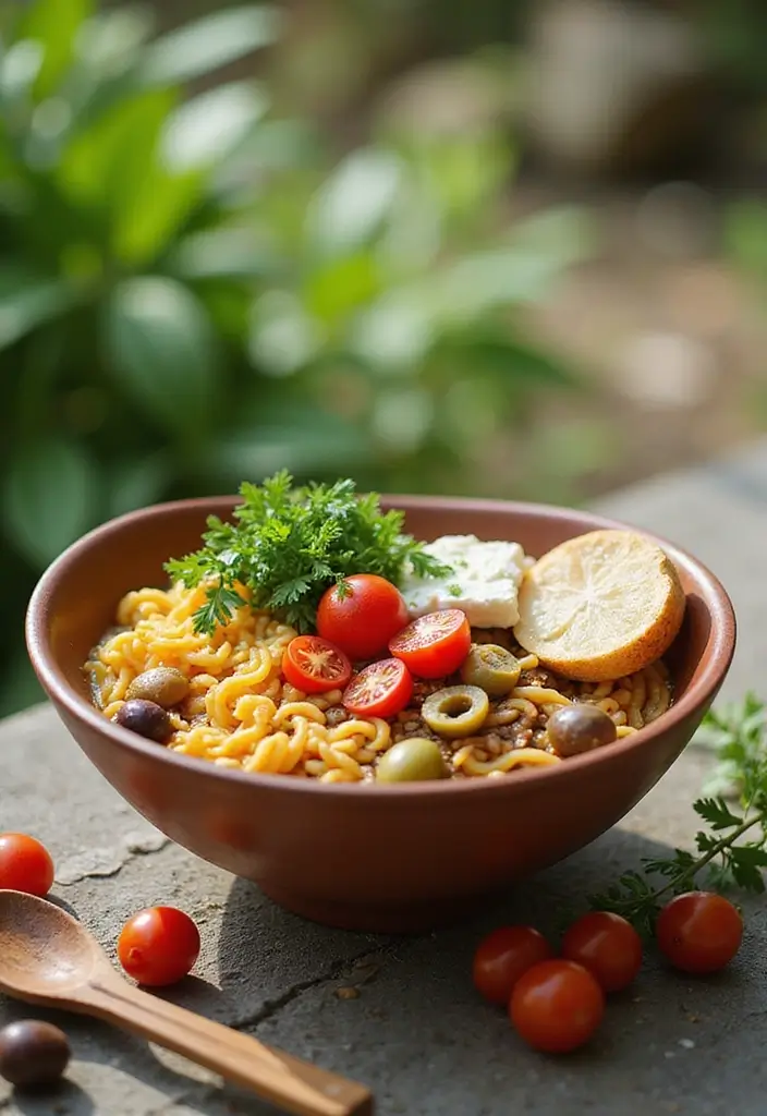 30 Best Instant Ramen Recipes You’ll Want Every Week - 13. Mediterranean Ramen Bowl